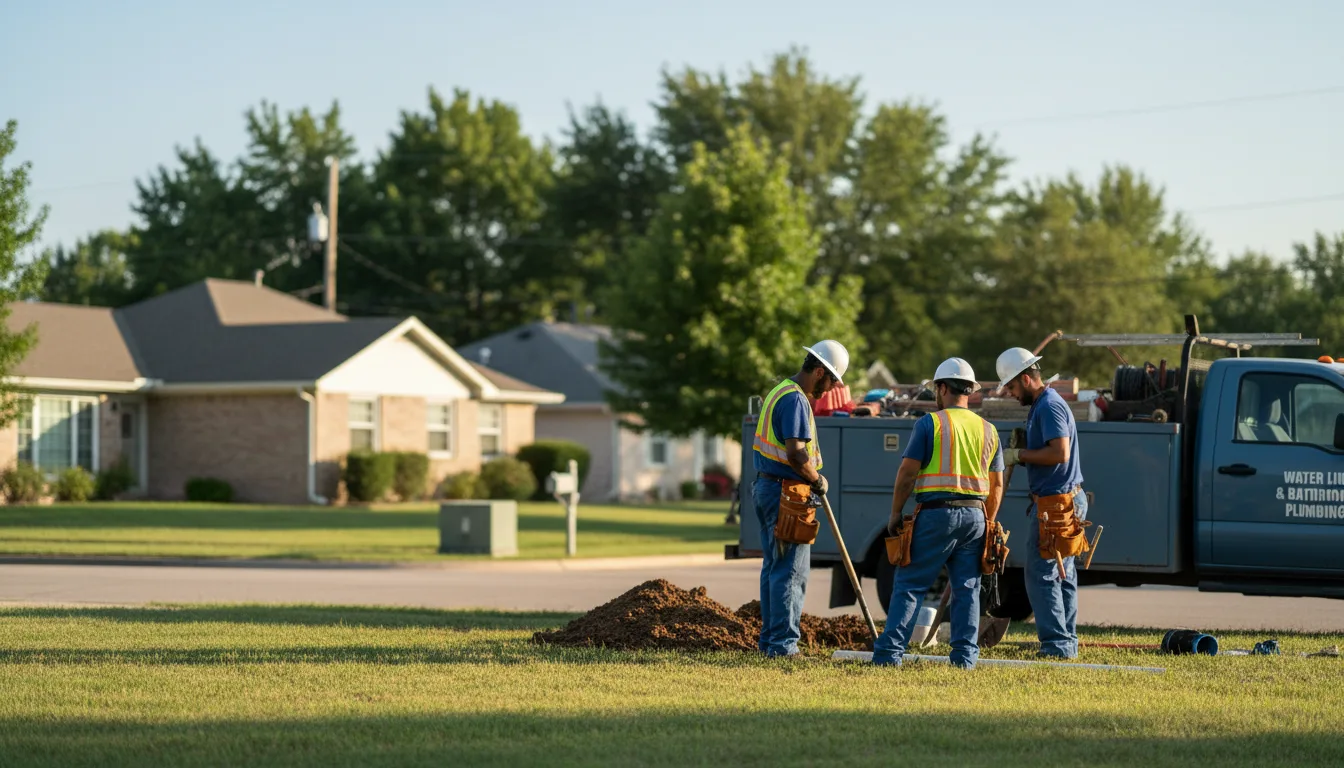 Residential water line and bathroom plumbing service in Damar, KS